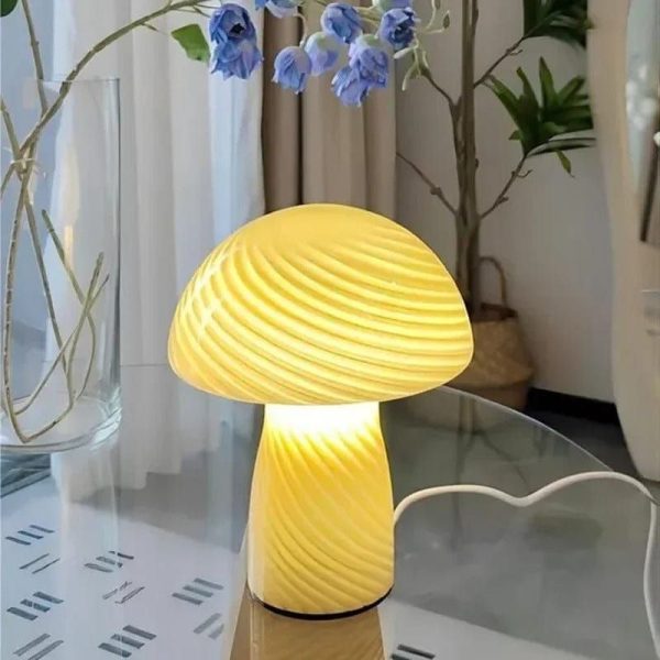 lampe champignon en verre