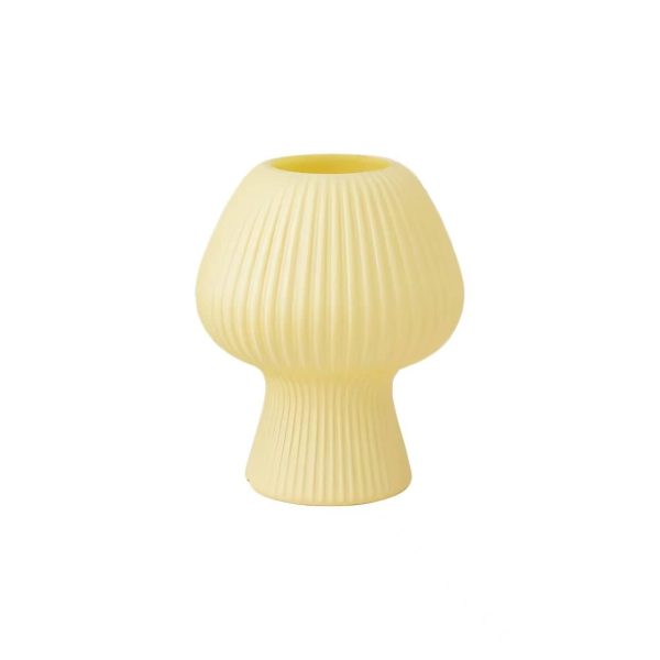 lampe de chevet champignon en verre ribbé