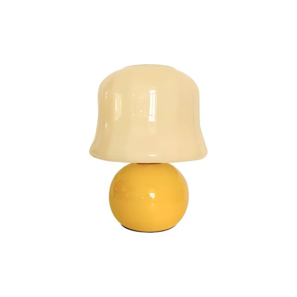 lampe de chevet champignon jaune crémeux