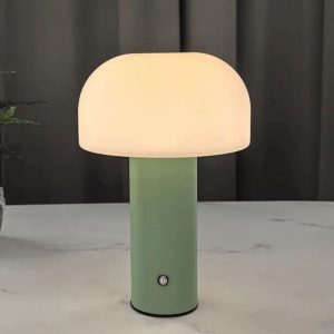 lampe de chevet champignon verte
